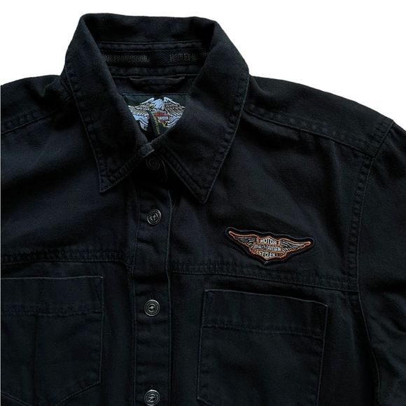 Harley-Davidson Black Casual Button Down Shirt - Picture 4 of 7